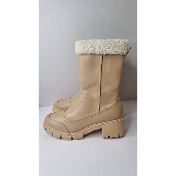CAPE ROBBIN Lugg Sole Boots Women's Sz 10 Fur Lined Mid Calf Outdoors Gorpcore - Picture 5 of 10
